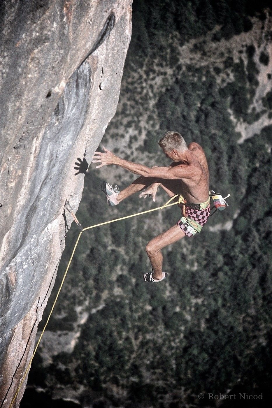 Escalade — Philippe Plantier en plein vol, Verdon 1988