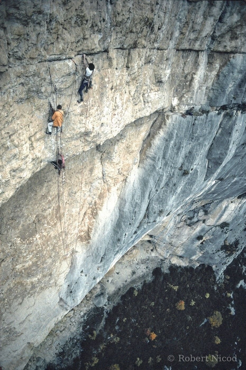 Escalade — Christian Crespo, « Castapiane rouge », Verdon 1983