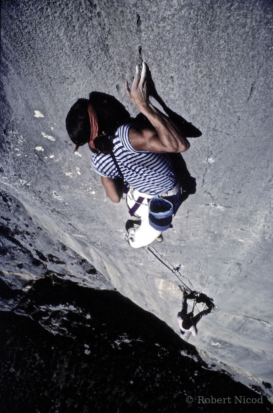 Escalade — Patrick Berhault, grâce et équilibres, « Bombé de Pichenibule », Verdon 1980