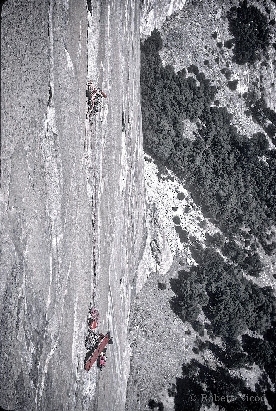 Escalade — Dans les premières longueurs, El Capitan 1987