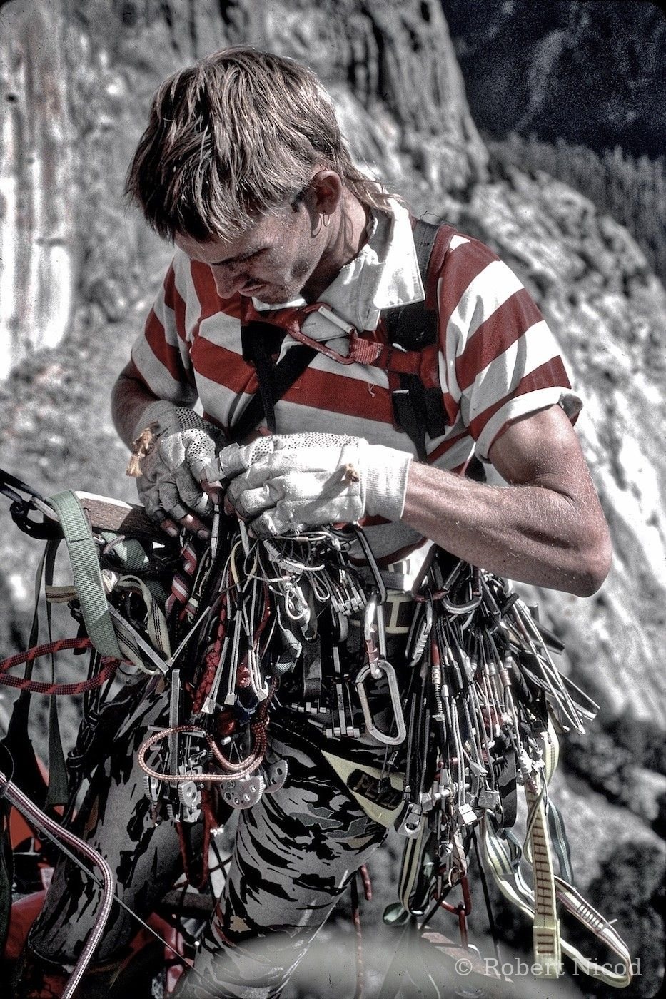 Escalade — Près de 25 kg de matériel, pour la prochaine longueur, El Capitan 1987