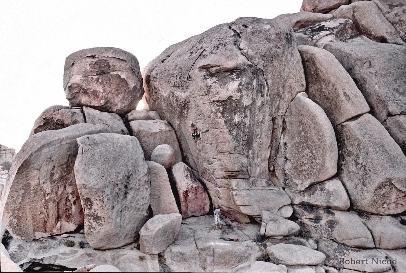 Escalade — Philippe Plantier et Xaver Bongard, bloc à Joshua Tree, Californie 1987