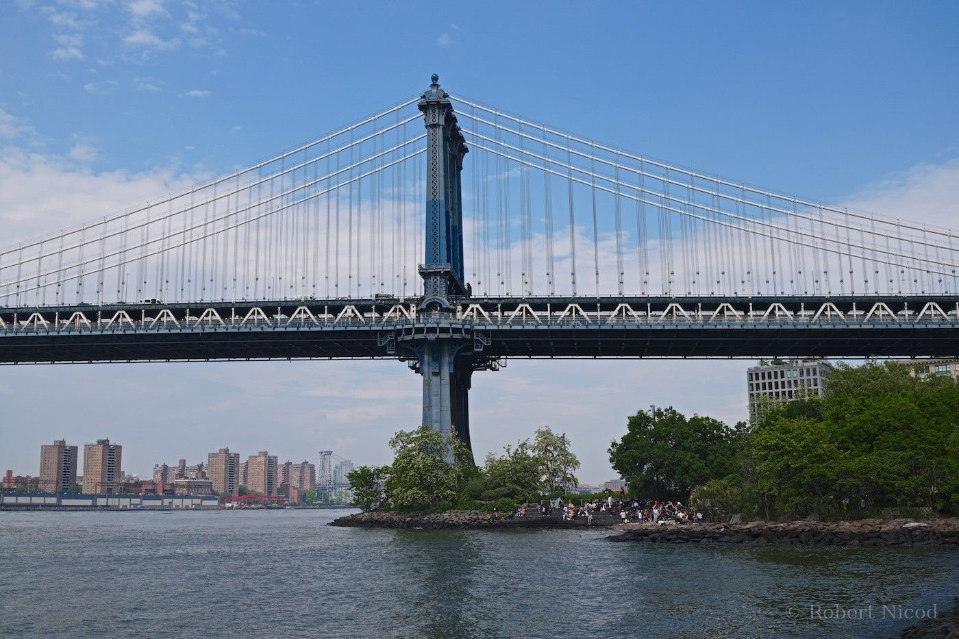 New York — Manhattan Bridge et Pebble beach, Brooklyn