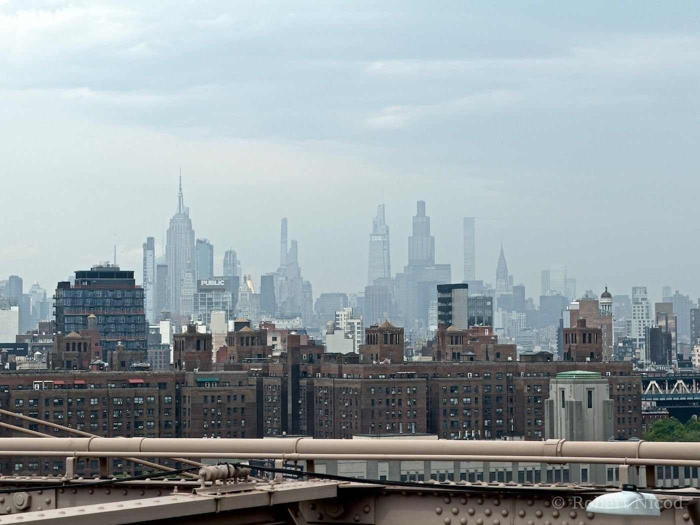 New York — Empire State Building vue de, Brooklyn Bridge