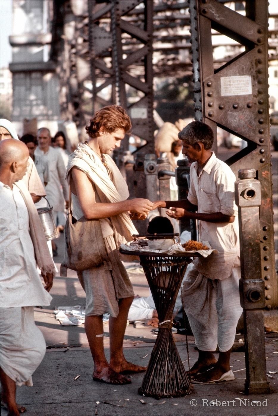 Des touristes en Asie — Jeune occidental installé, à Calcutta 1977