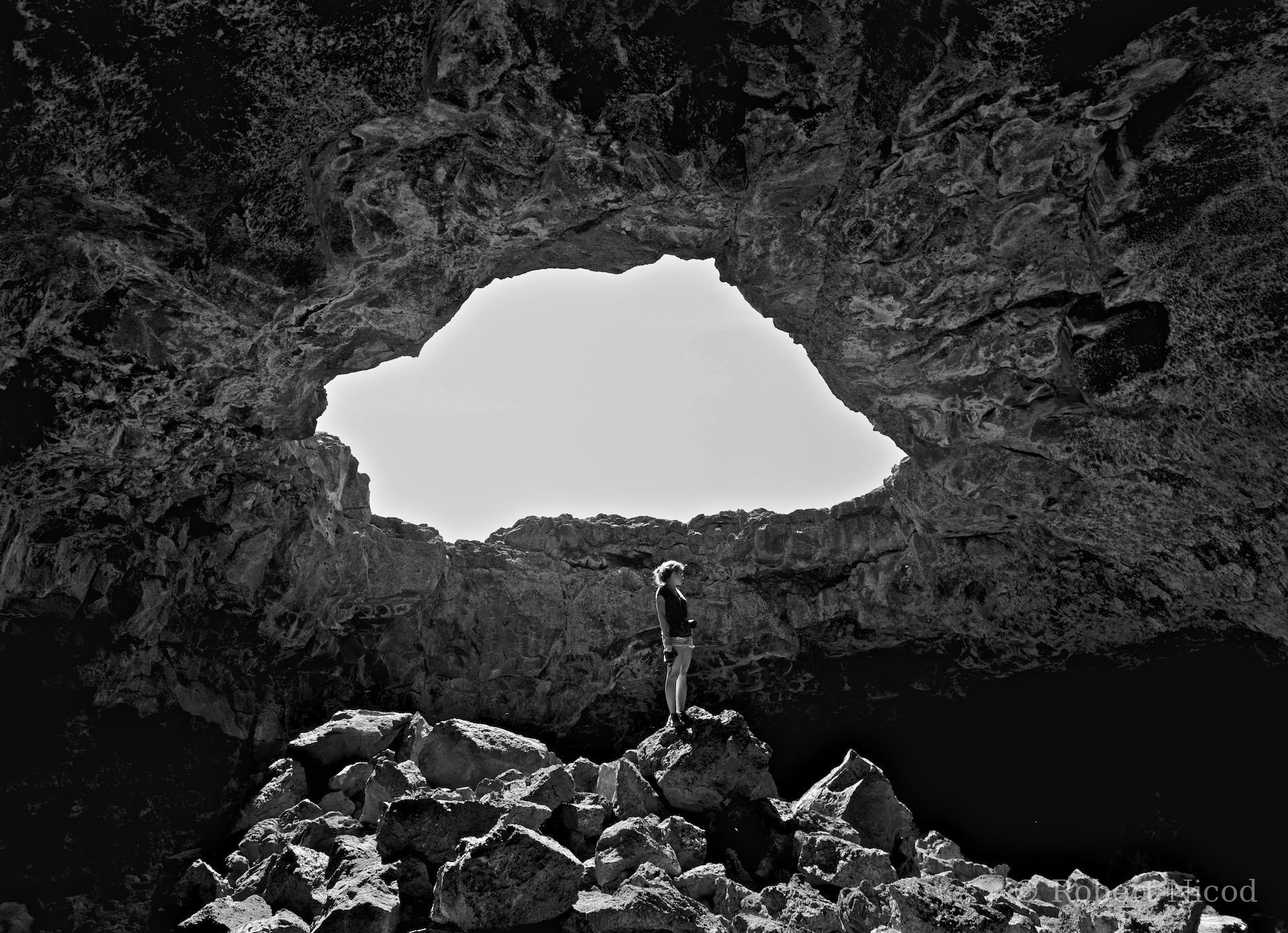 Des touristes à l'Ouest — Salle de lave, Craters of the Moon, Idaho