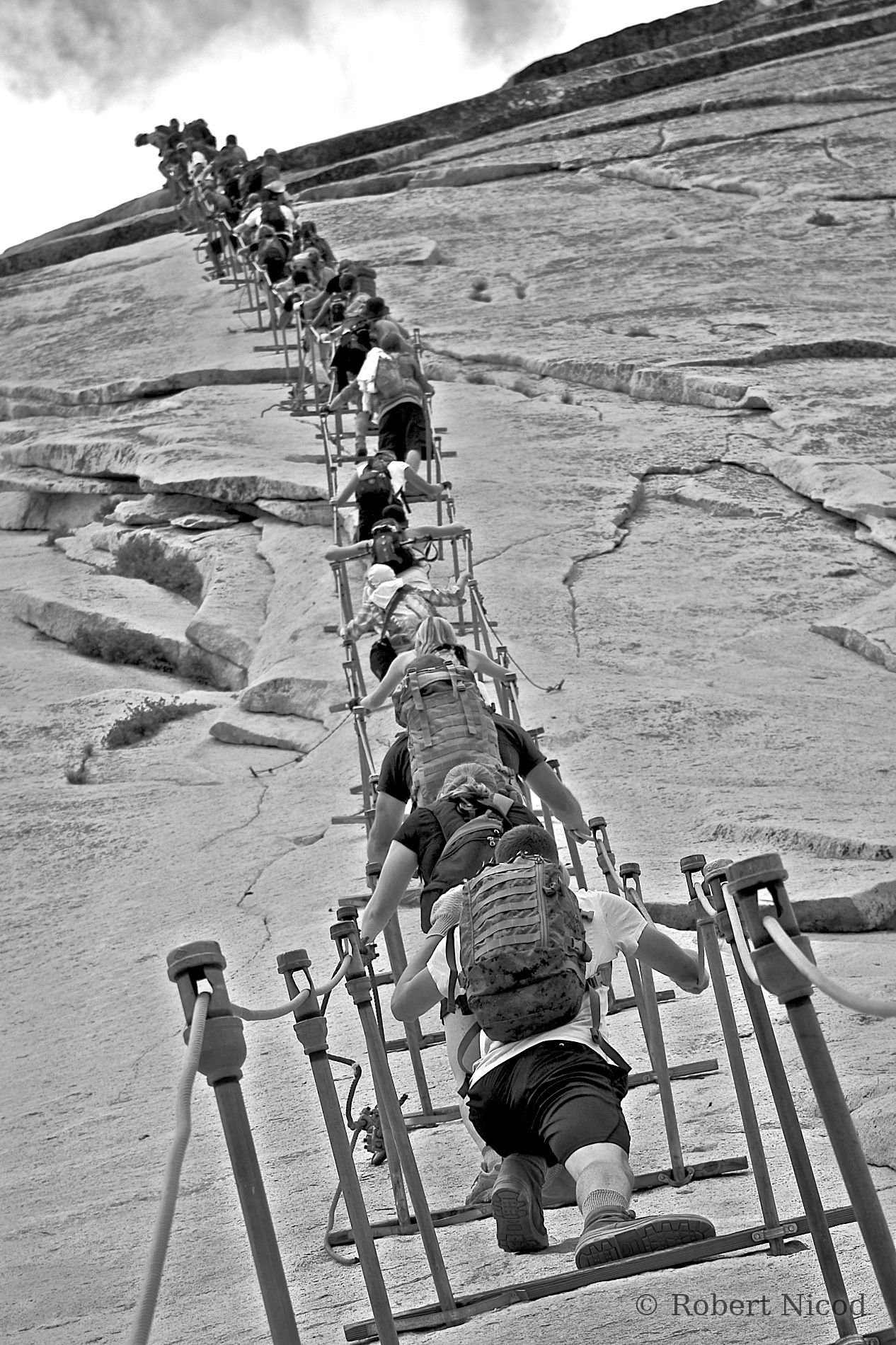 Des touristes à l'Ouest — Ruée vers le sommet, Half Dome, Yosemite Valley, Californie